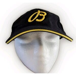 BREITLING Swiss Watch Chronograph Hat Cap Black Adjustable Yellow Trim
